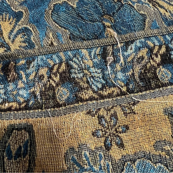 Elegant Paisley Blue and Gold Scarf Scarves - Picture 4 of 9